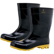 Bota Galocha Pvc Cano Médio 35 36 Collins Preta Amarela