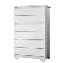 Comoda Unno 6 Gavetas MDP Puxador MDF Branco Fosco para Organizar Roupas e Acessorios