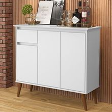 Aparador Londres 3 Portas 1 Gaveta MDF-MDP 93CM Branco EJ Móveis