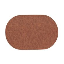 Jogo Americano Ravena Marble Conhaque Dupla Face PVC Textura de Couro Vinho Copa & Cia 6 Peças