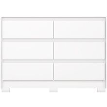 Cômoda Ravenna 6 Gavetas MDP MDF Puxador MDF Branco com Corrediças Telescópicas Henn
