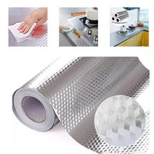 Papel Adesivo Lavável Impermeável Alumínio para Cozinha e Móveis Prata Yeet