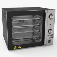 Forno Convector Venâncio Smart Basic 4 Esteiras Com Corpo Preto E Painel Inox 127v Fcsb4eprin
