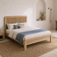 Cama De Casal Queen Madeira Maciça Para Colchão 158x198cm Orgânica Benton F06 Tauari - Lyam Decor