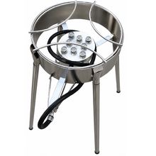 Fogareiro Alta Pressão Cromado c/ 8 Caulins com mangueira + extensor de altura