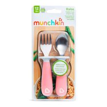 Conjunto de colher e garfo de metal Rosa - Munchkin