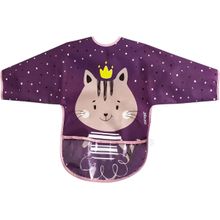 Babador com Mangas Longas e Bolso Coletor Milky Rosa -Clingo
