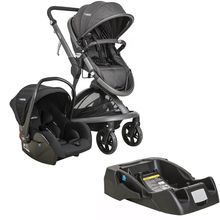 Trio Carrinho Quantum Melange Preto (com bebê conforto e base) - Kiddo