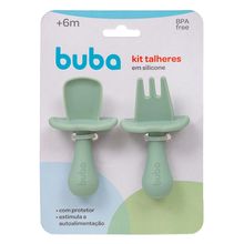 Kit Talheres em Silicone Verde 15818 - Buba